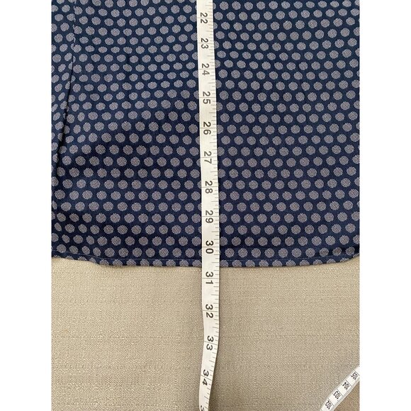 Ted Baker Mens Polka Dot Button-Up Shirt Size 4 Navy Blue Long Sleeve Cotton - Picture 9 of 15